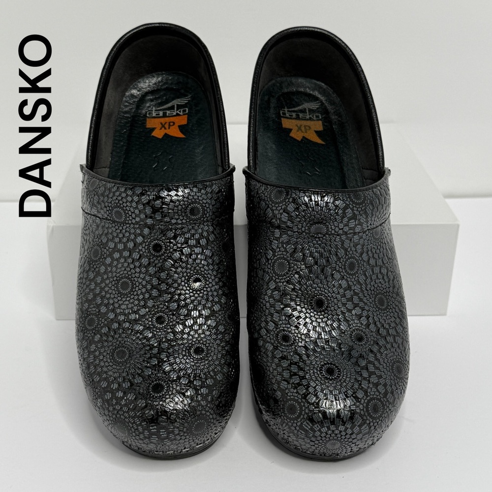 Dansko Black Textured Mules